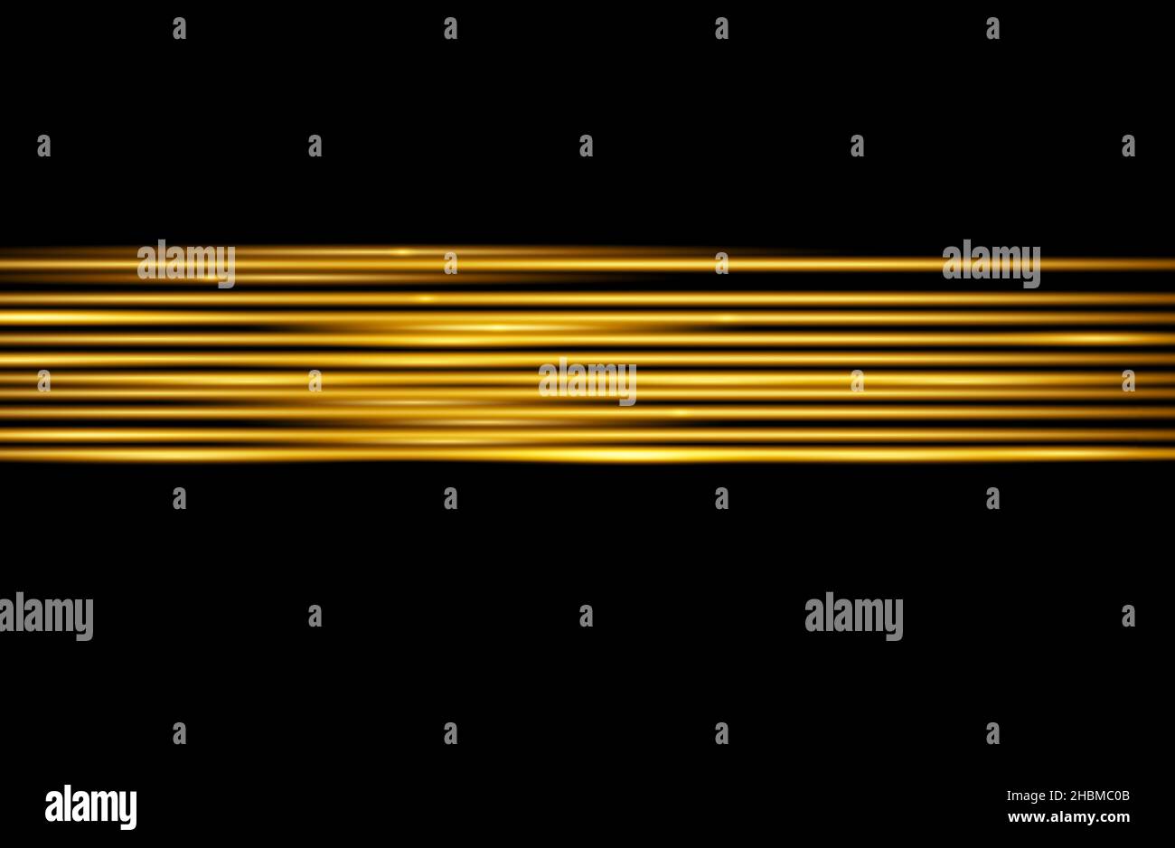 Velocity light effect. Horizontal lens flares and Laser beams
