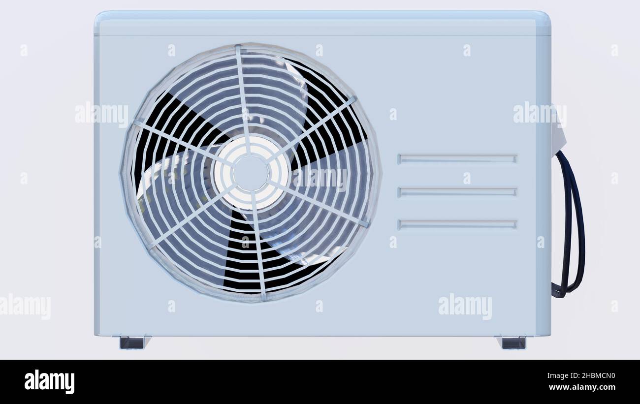 White air conditioner with bracket and wall screws Stock Photo Alamy