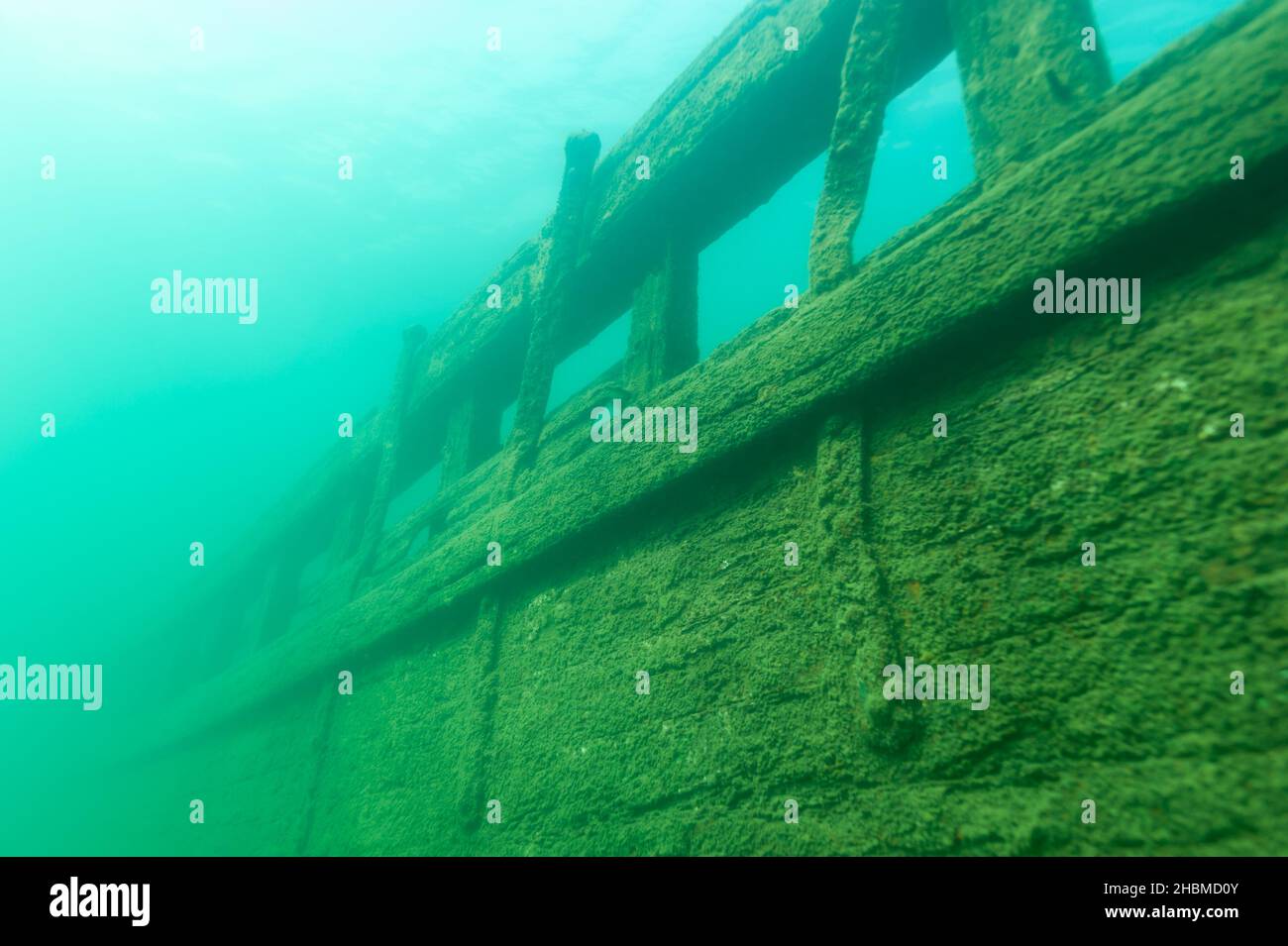 The Bermuda shipwreck in the Alger Underwater Preserve in Lake Superior