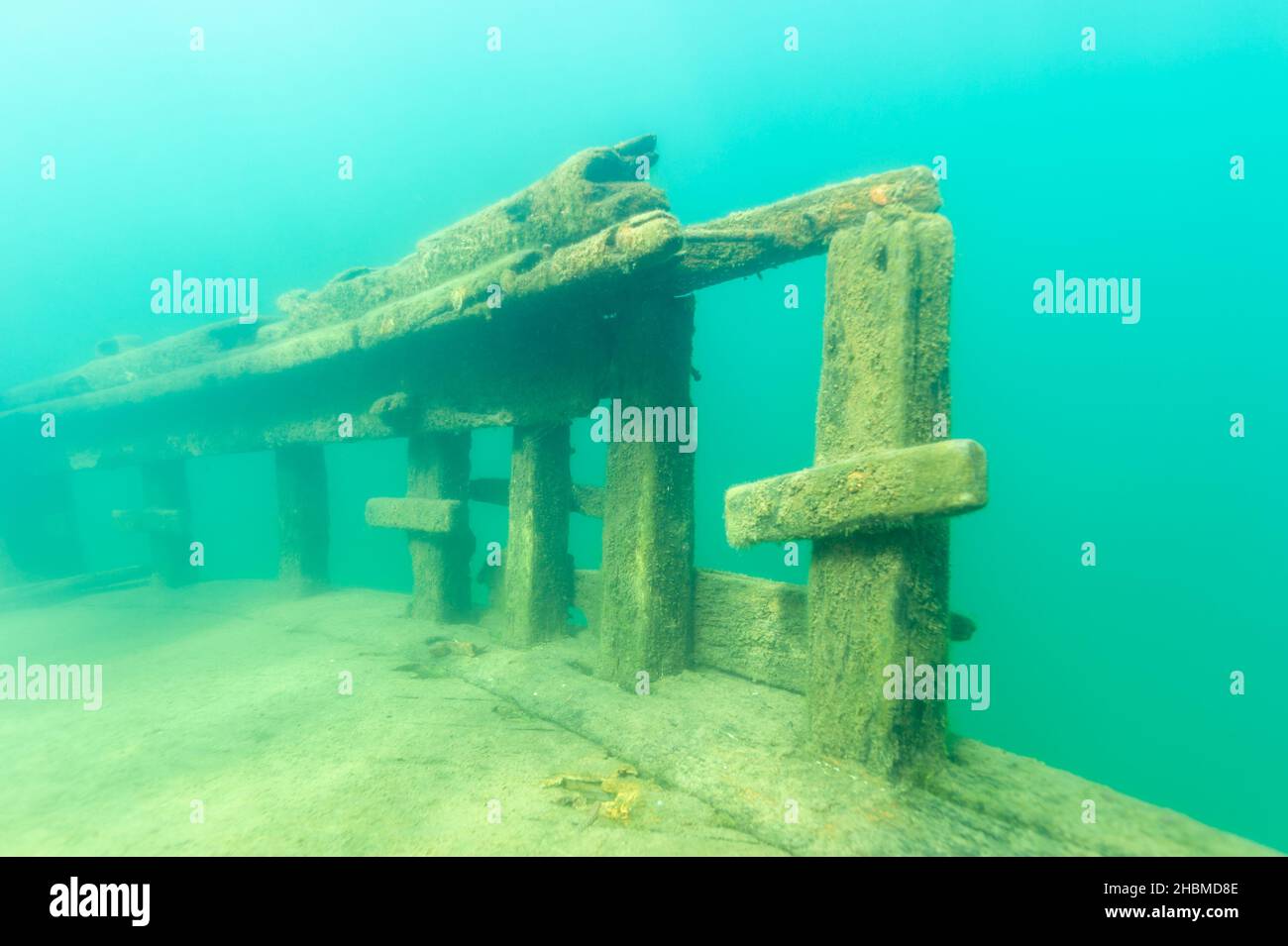 The Bermuda shipwreck in the Alger Underwater Preserve in Lake Superior