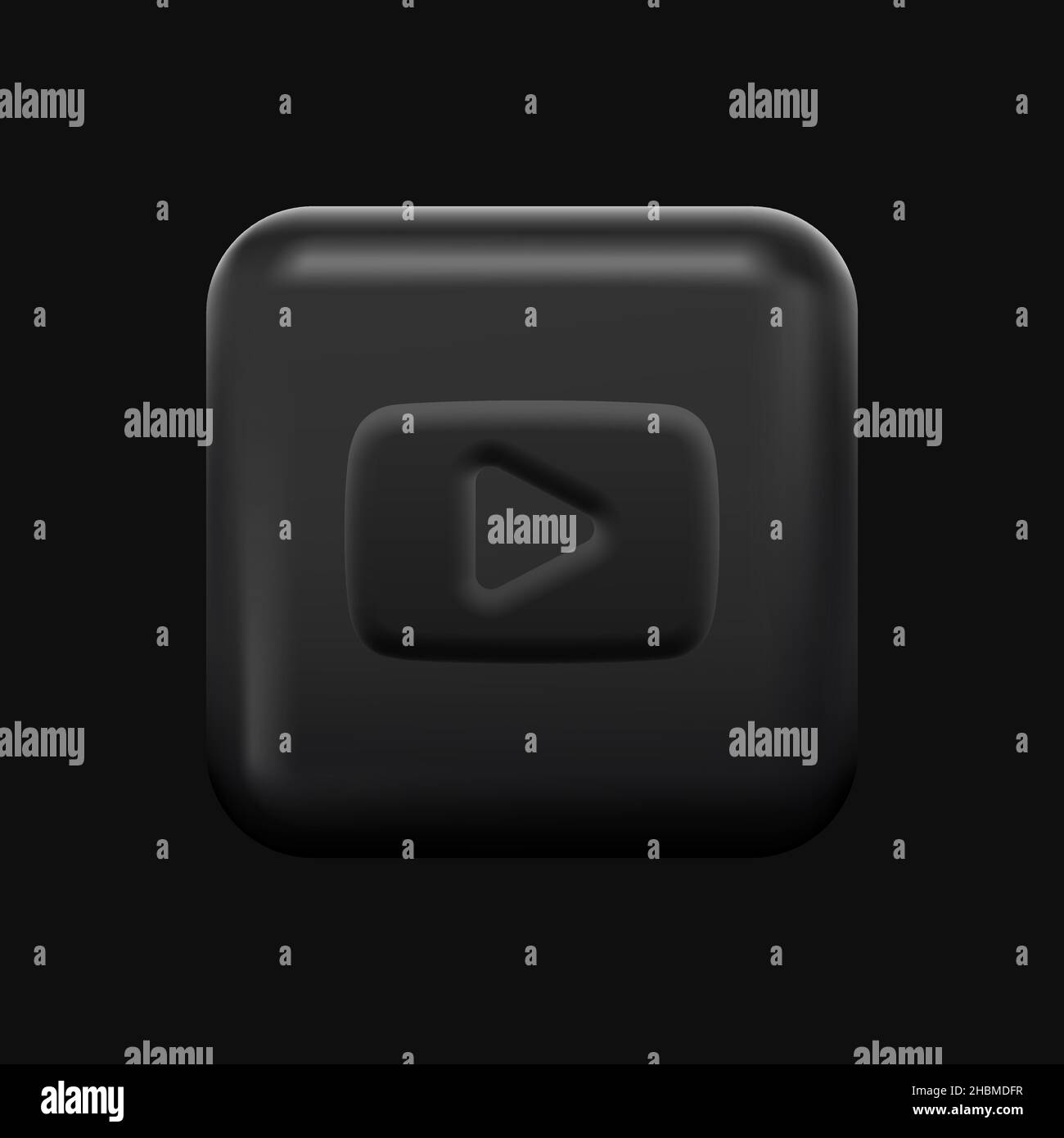 Black Video Play Icon. Isolated Dark Play Button. Vector illustration Stock Vector