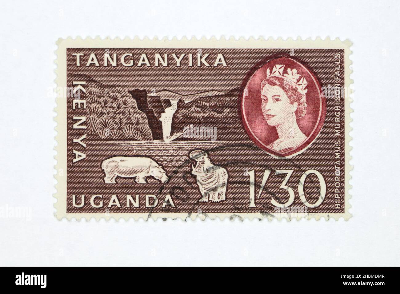 Elizabeth II postage stamp of Kenya Tanganyika Uganda. British