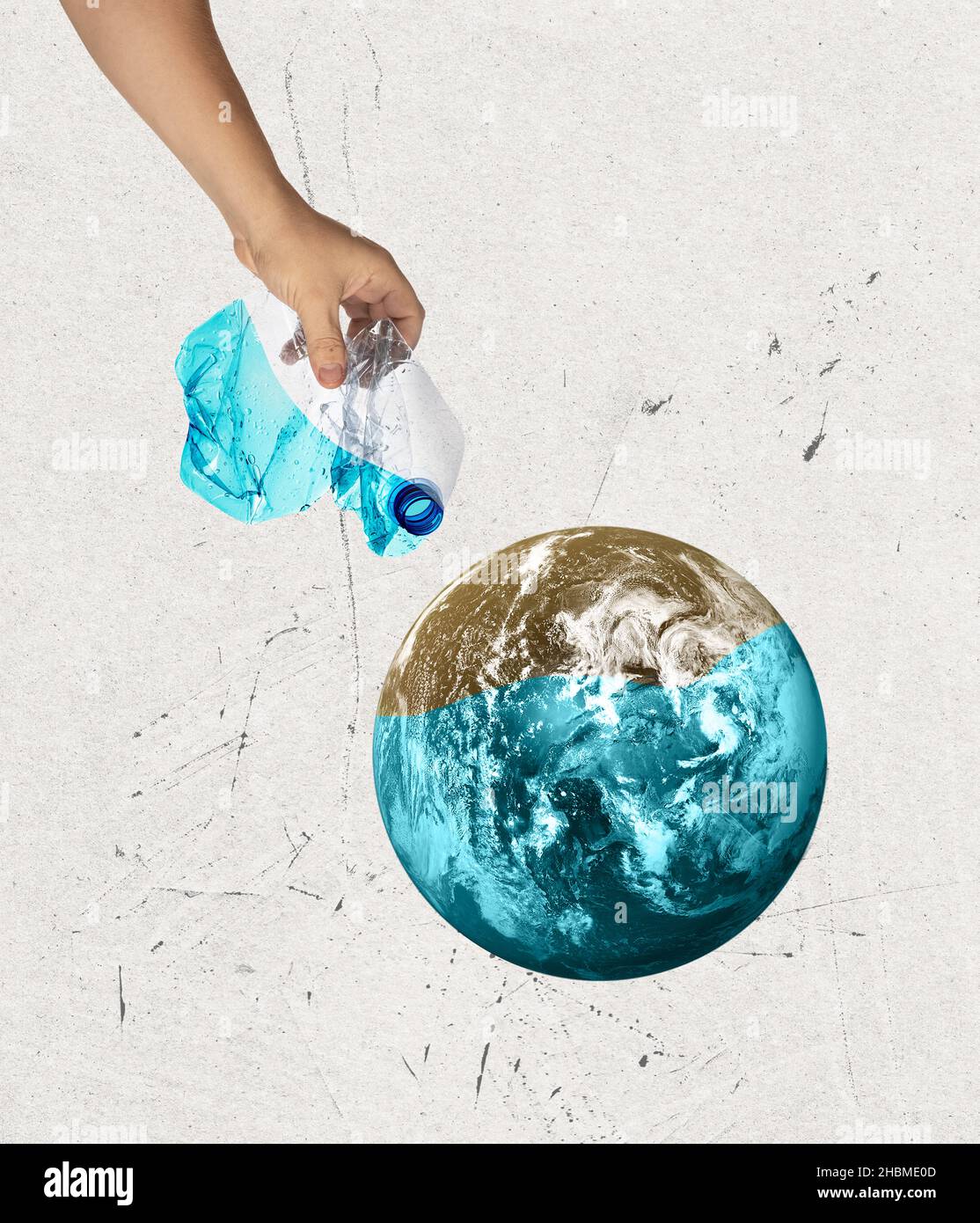 Air and water pollution. Contemporary art collage, modern creative