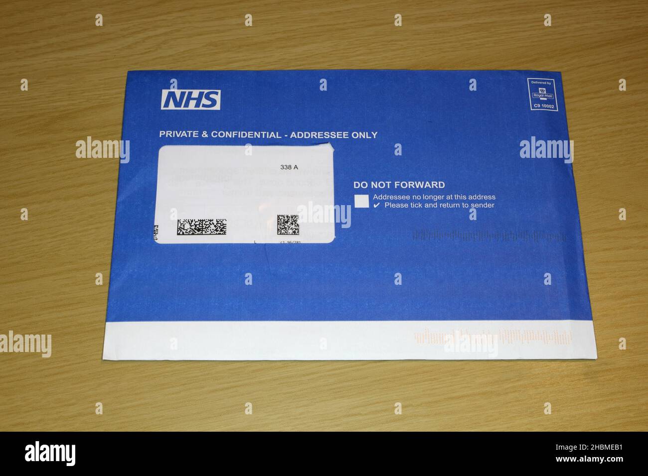 NHS Covid booster letter Stock Photo