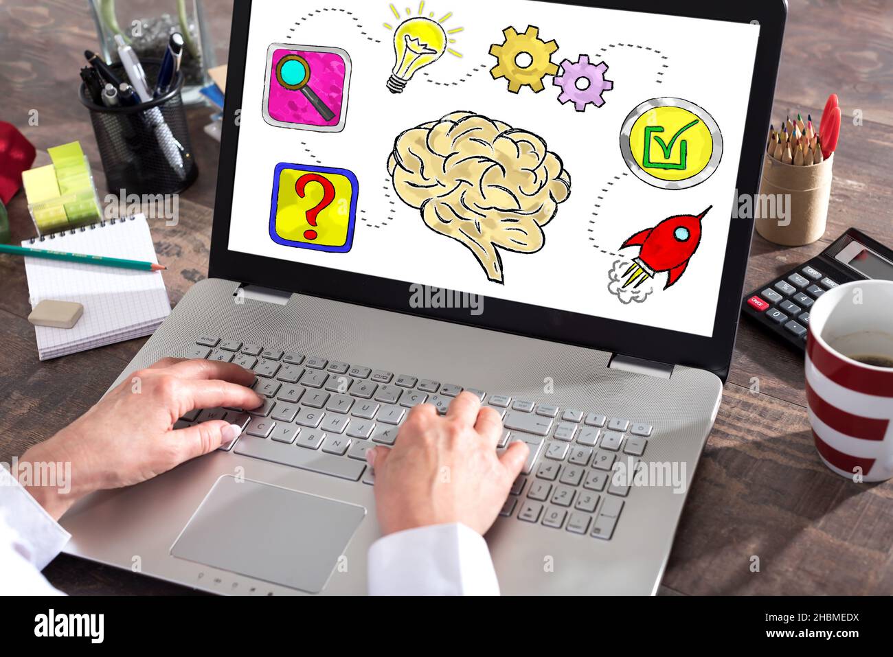 Problem solving concept shown on a laptop screen Stock Photo