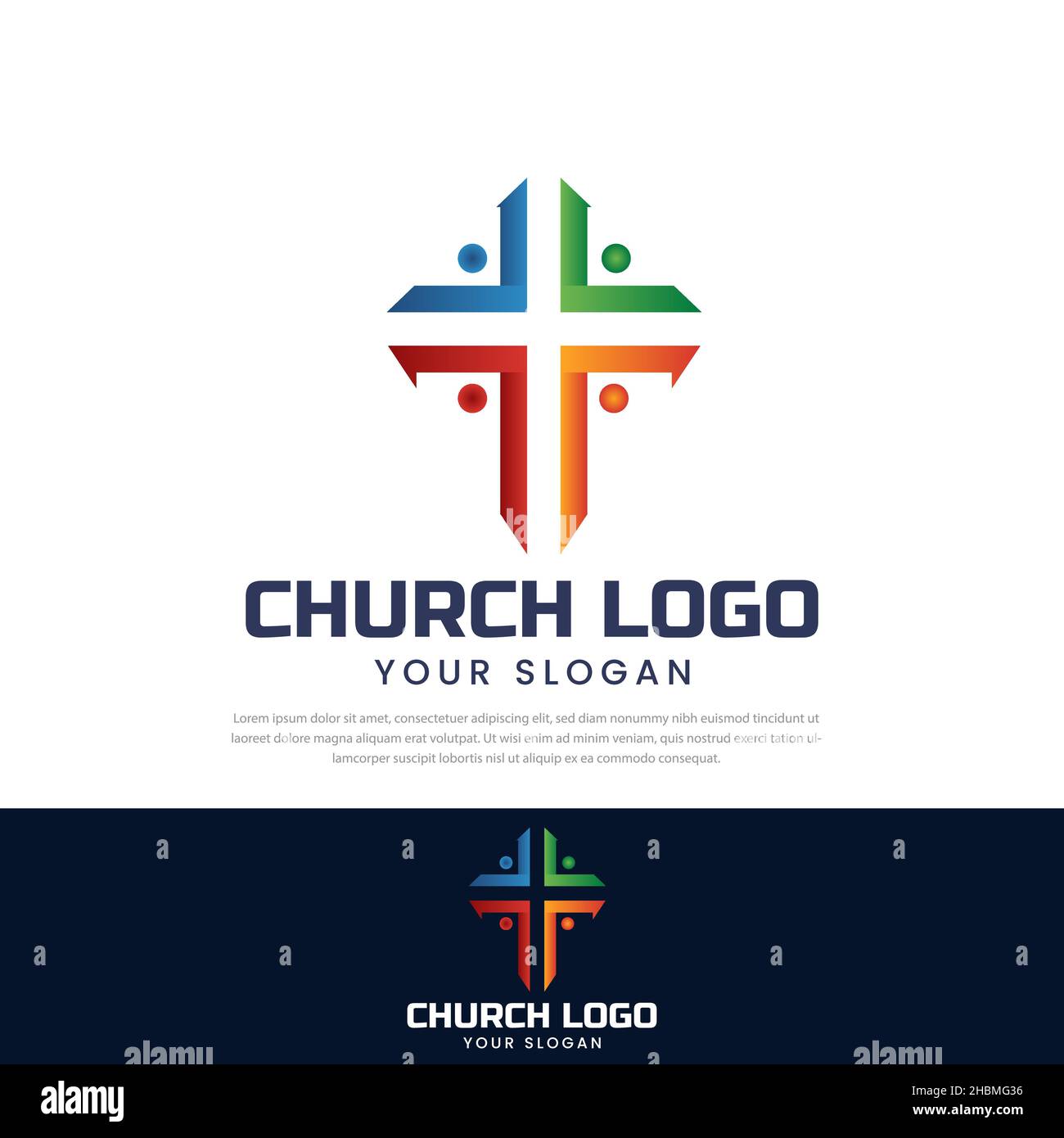 Colored church cross icon template, symbol, cross illustration Stock ...