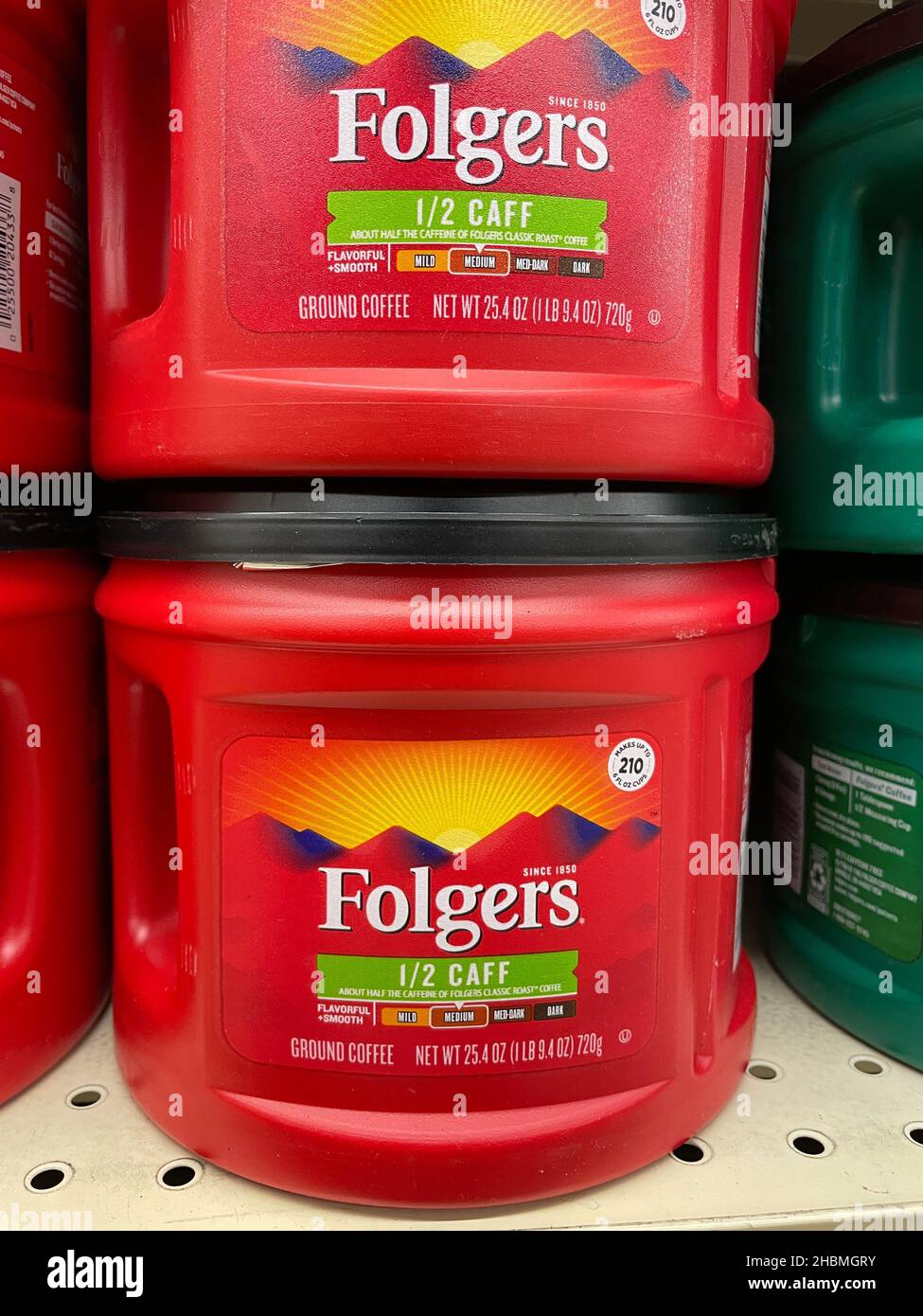 Columbia County, Ga USA 12 01 21 Folgers coffee on a retail store