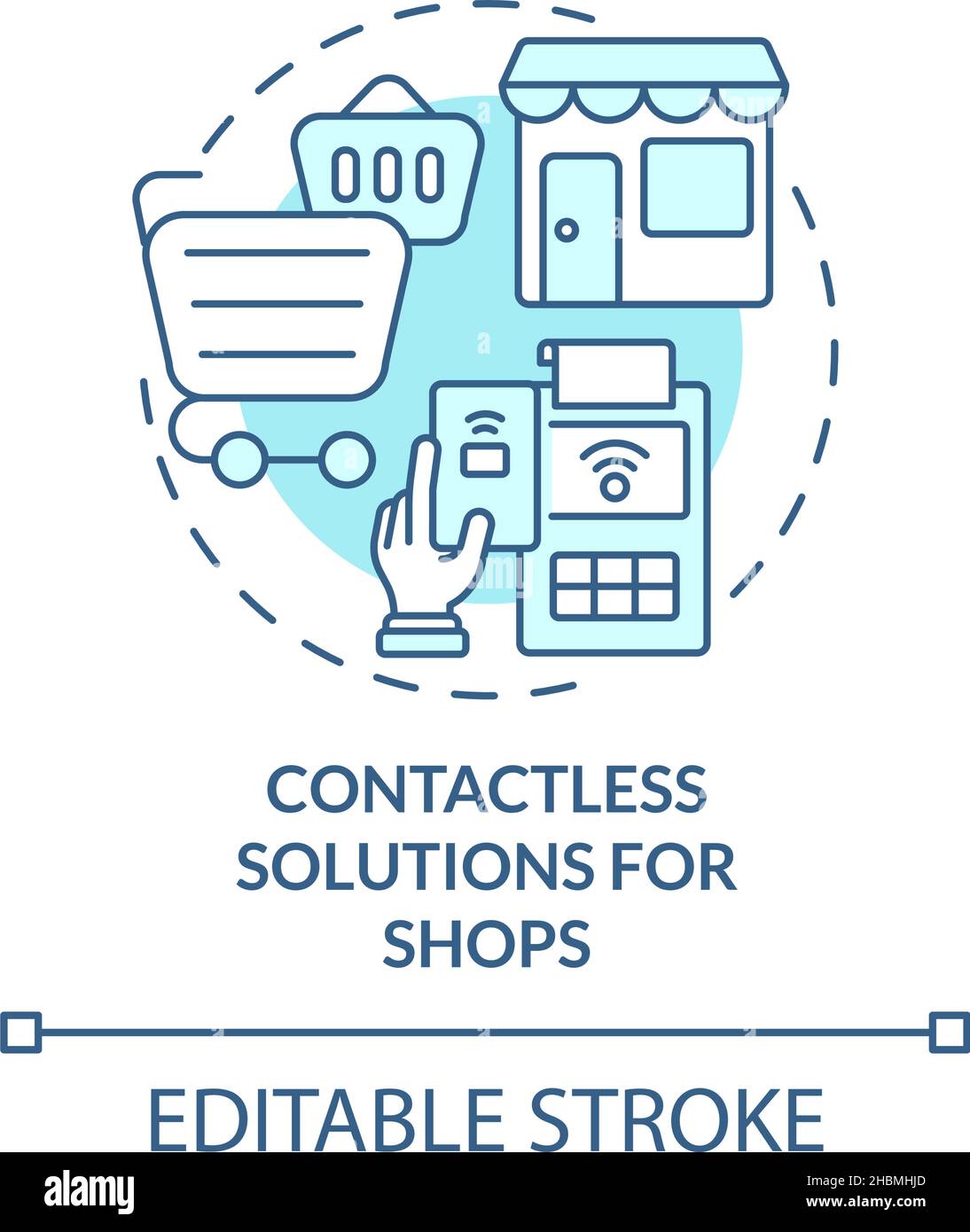 Contactless solutions for hotels turquoise concept icon Stock Vector ...