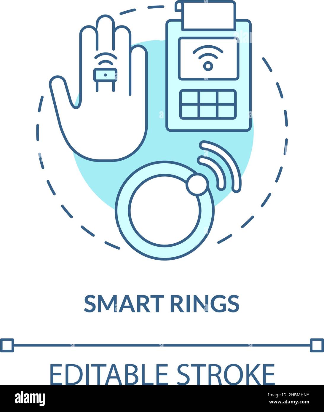 Smart rings turquoise concept icon Stock Vector