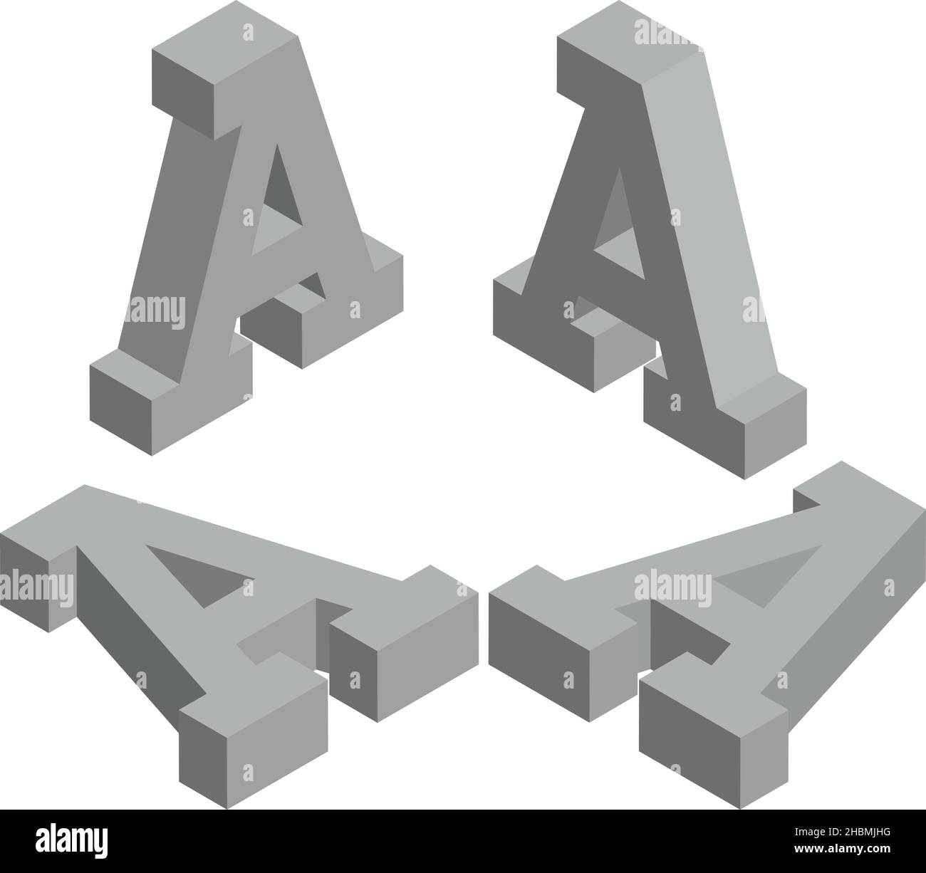 Isometric letter A. Template for creating logos, emblems, monograms