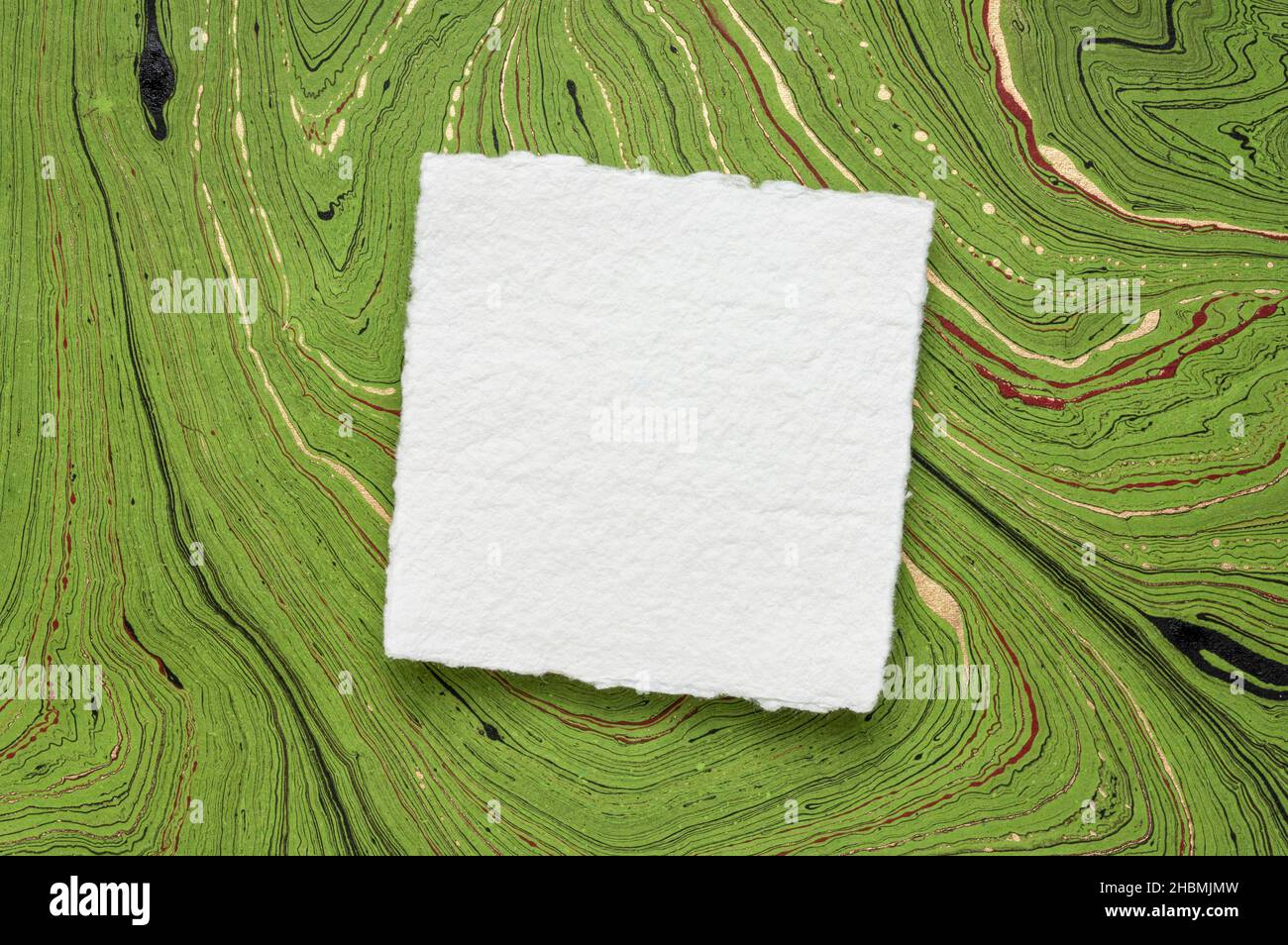 Small Square Sheet of Blank White Khadi Paper Against Marbled Paper Stock  Photo - Image of blank, pattern: 269610580