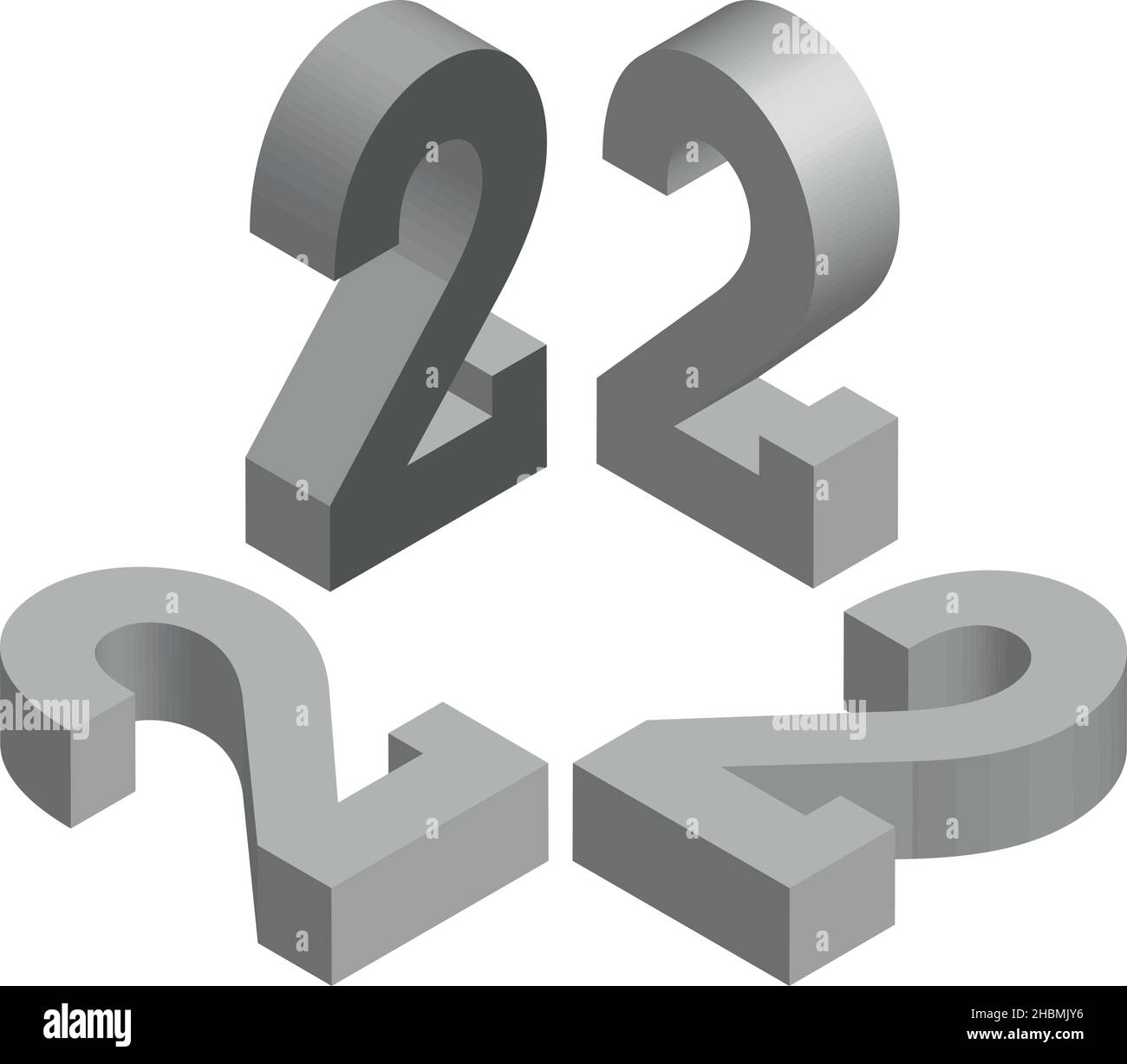 Isometric number 2 Template for creating logos emblems monograms Isometric number 2 Template for creating logos emblems monograms