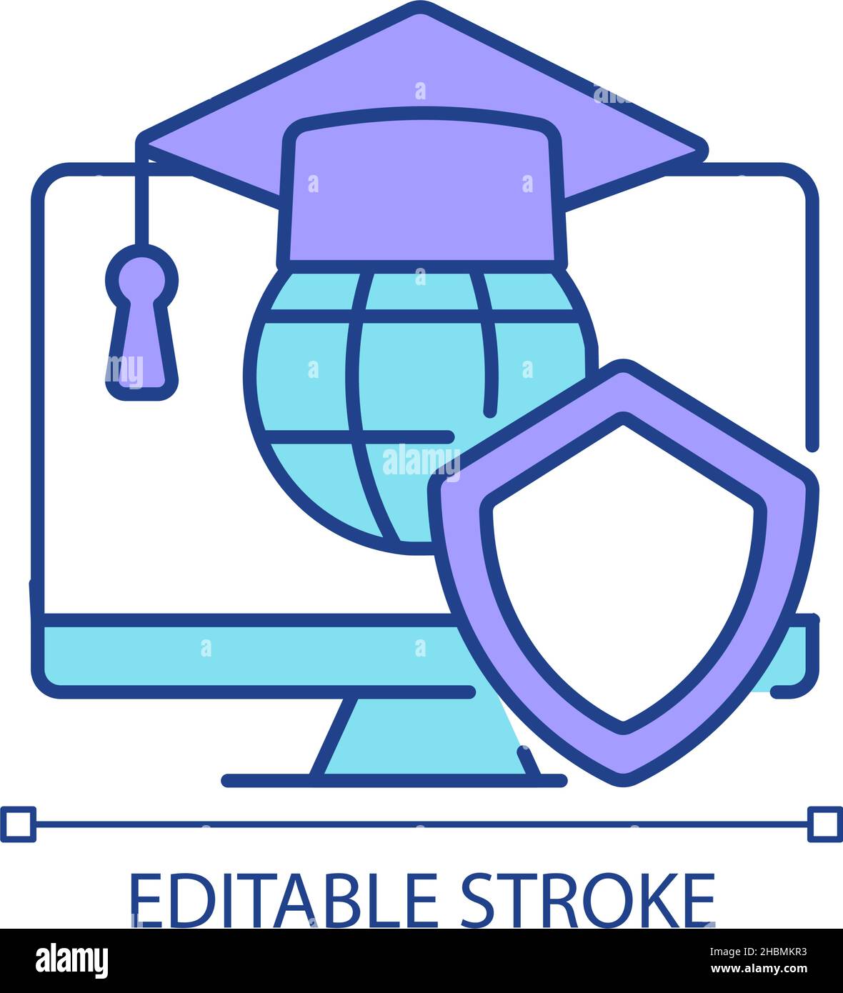 Cybersecurity education RGB color icon Stock Vector