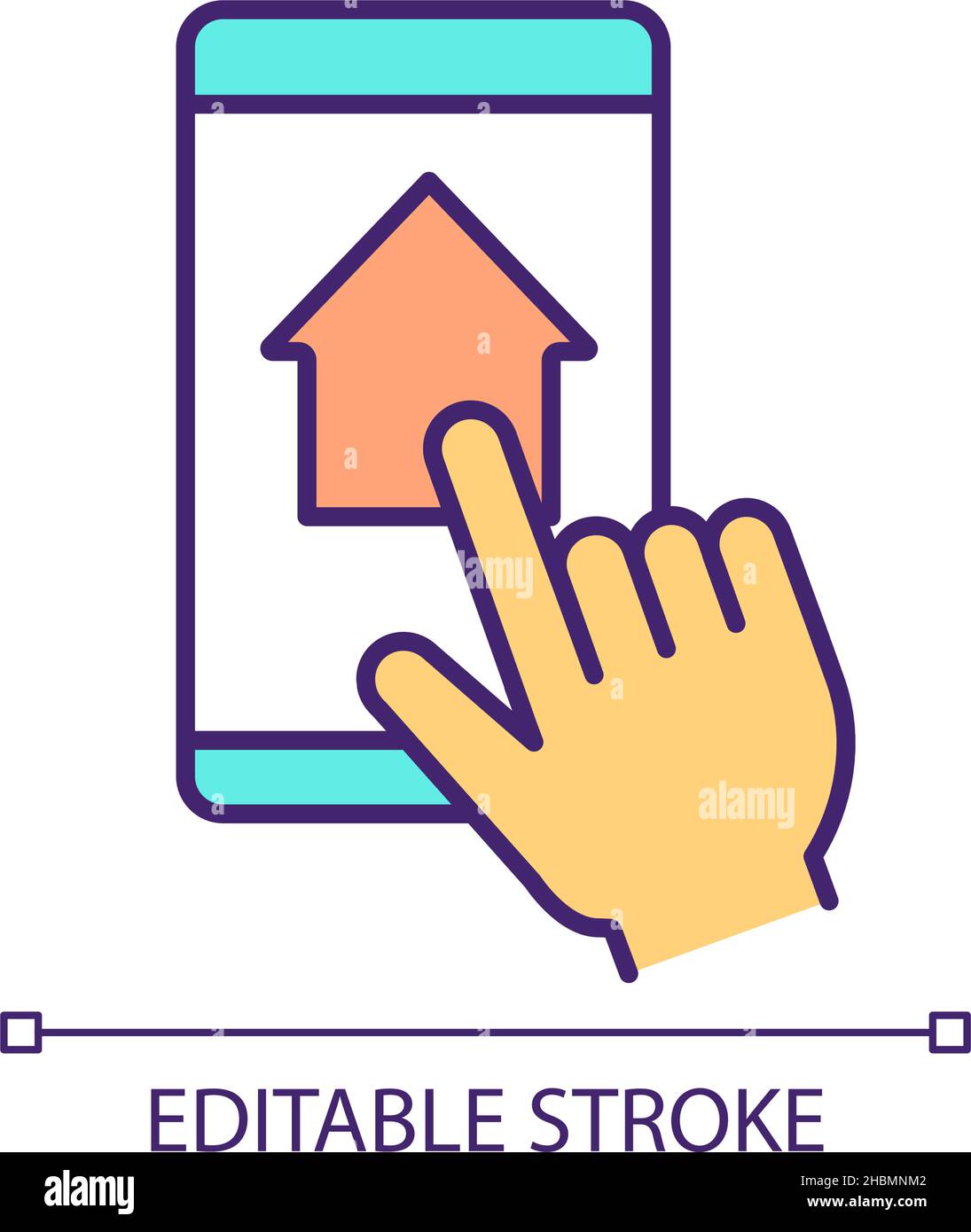 Upload to internet RGB color icon Stock Vector