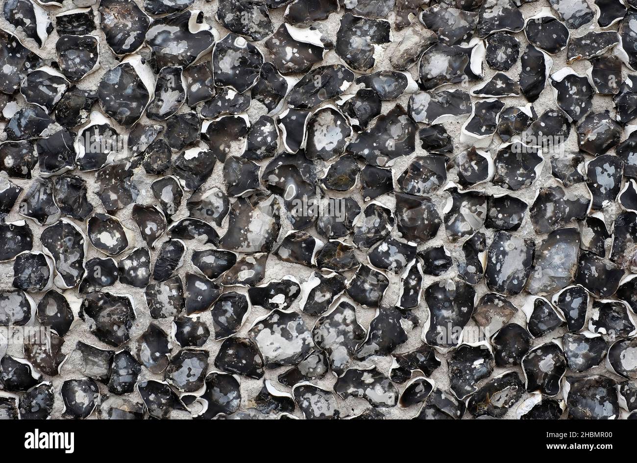 flint wall on building in north norfolk, england Stock Photo