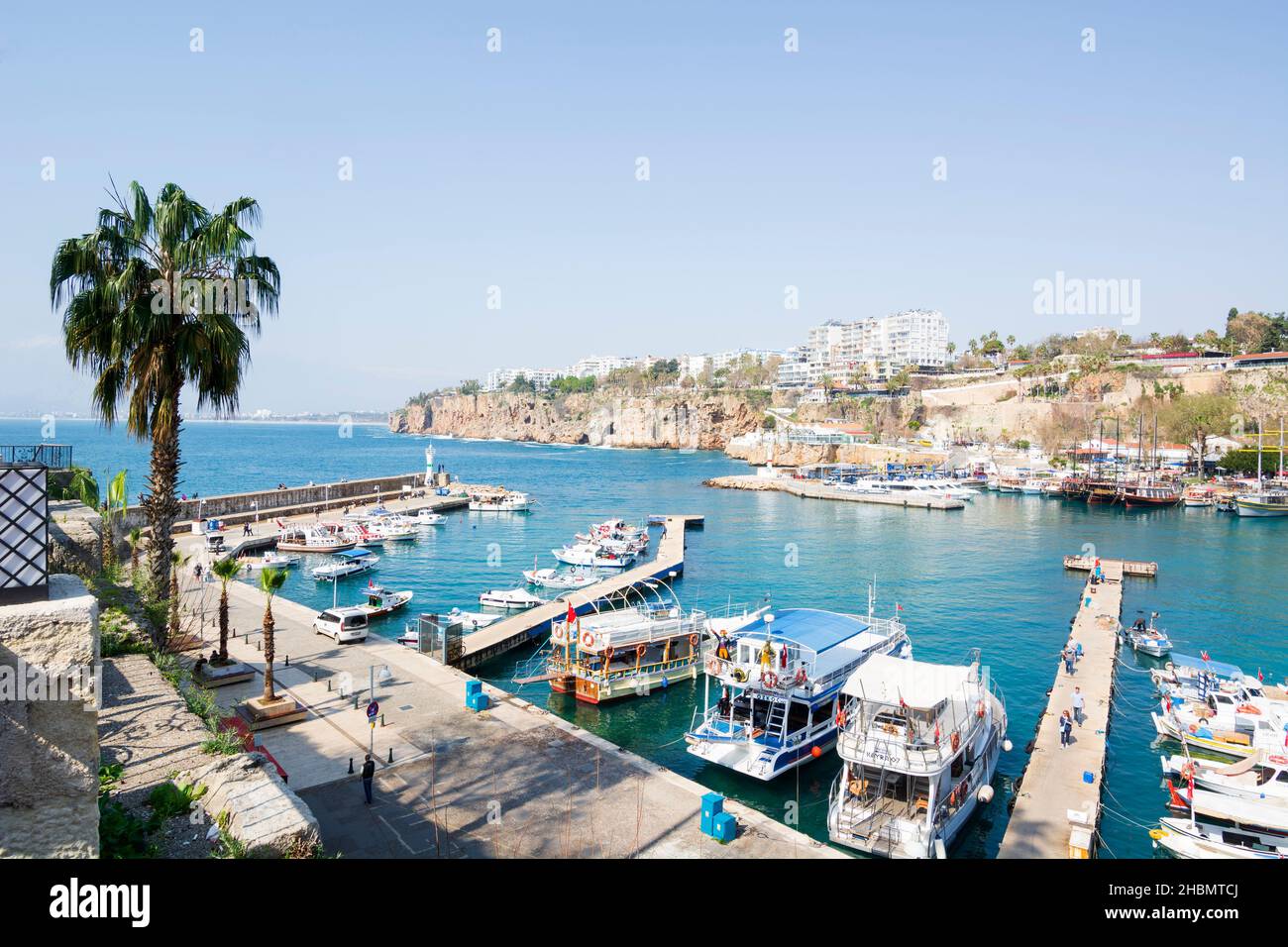 Antalya, Turkey - March 14 2020: Marina in the town of Antalya. Stock Photo
