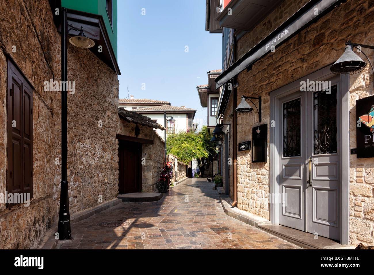 Antalya, Turkey - March 14 2020: Street in the old town. Stock Photo