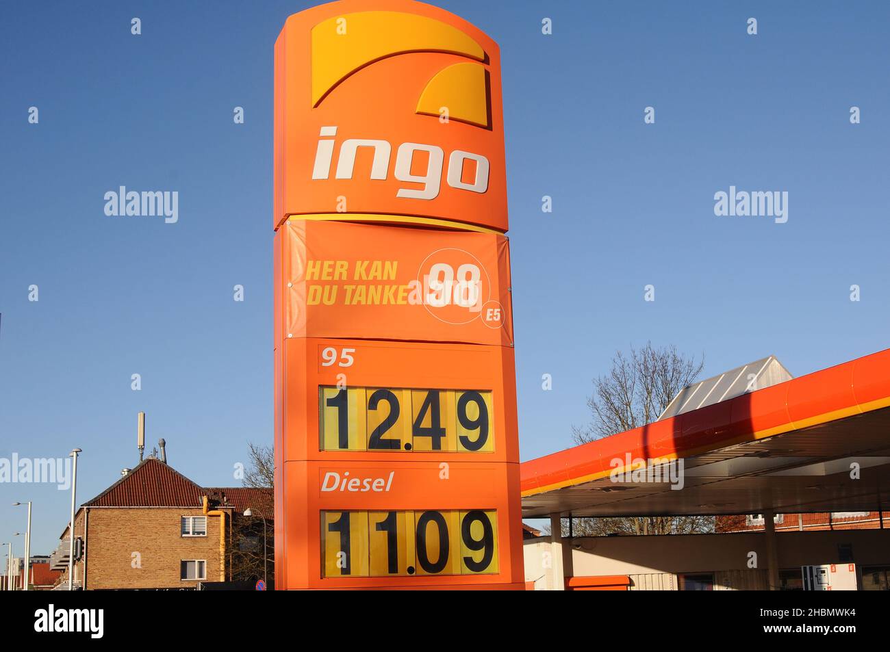 Herliv/Denmark./20 December 2021/ Ingo gasoline station and petro price on  ga station in Denmark. (Photo..Francis Joseph Dean/Dean Pictures Stock  Photo - Alamy