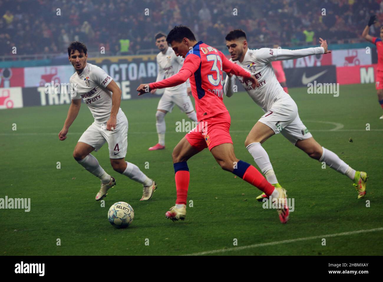 BUCHAREST, ROMANIA - December 15, 2021: Football match between FCSB and