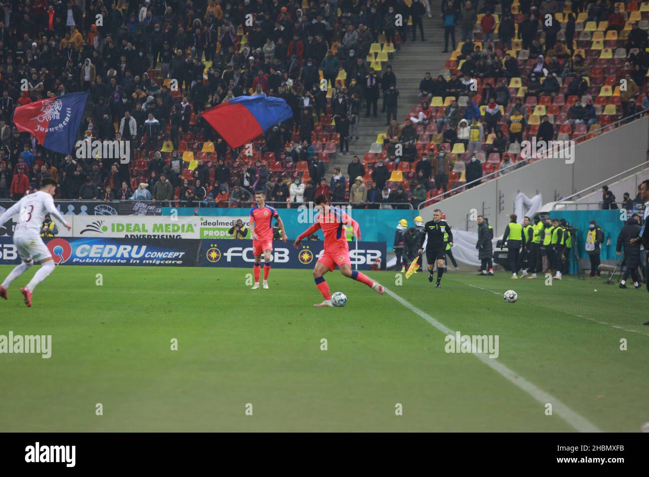 BUCHAREST, ROMANIA - December 15, 2021: Football match between FCSB and