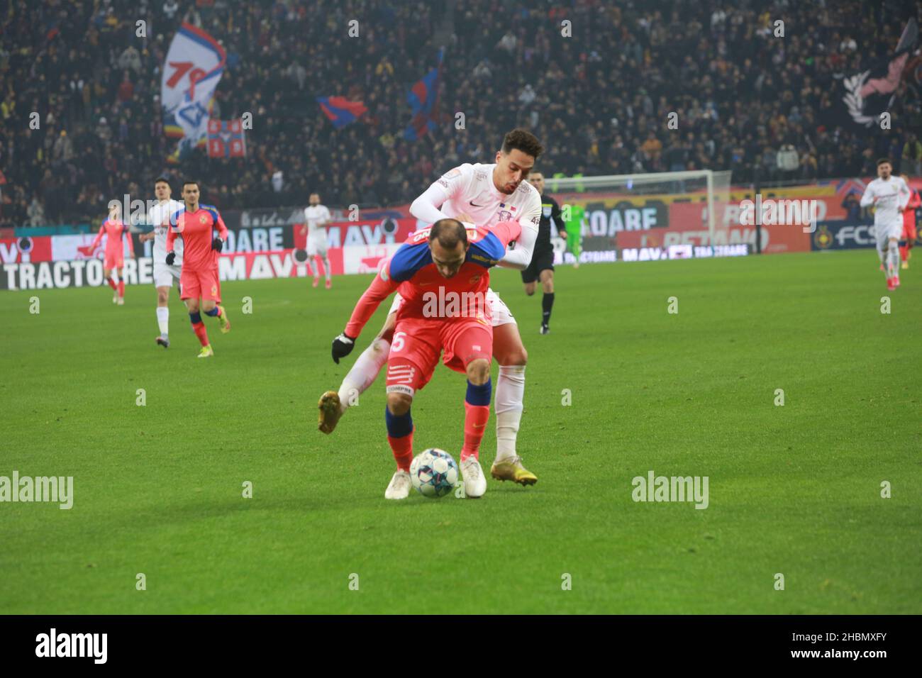 BUCHAREST, ROMANIA - December 15, 2021: Football match between FCSB and