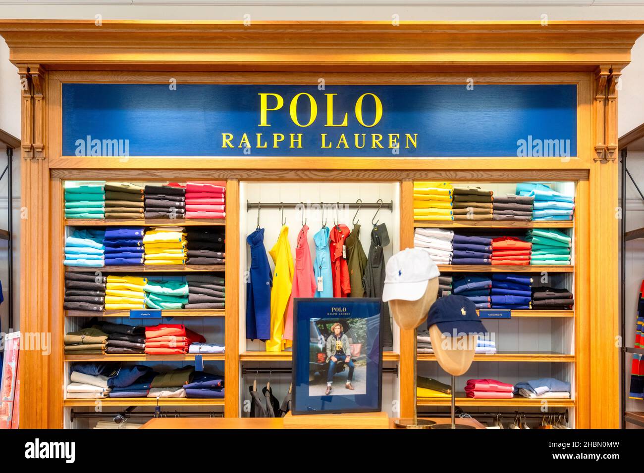 Store shelf with Polo Ralph Lauren merchandise in the Yorkdale Shopping ...