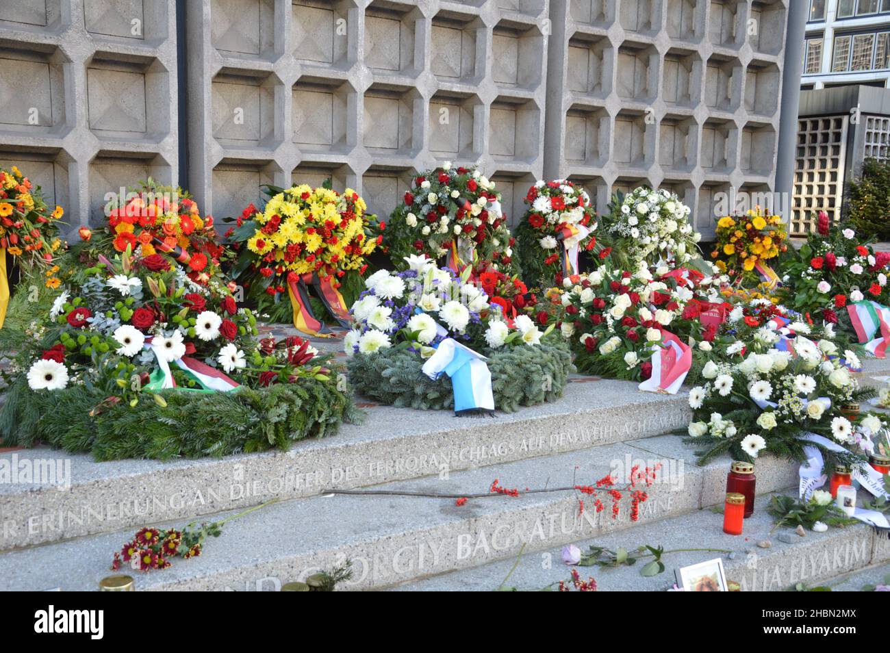 Memorial for the 13 victims of the Islamic terror attack at the Breitscheidplatz in Berlin, Germany - December 20, 2021. Stock Photo