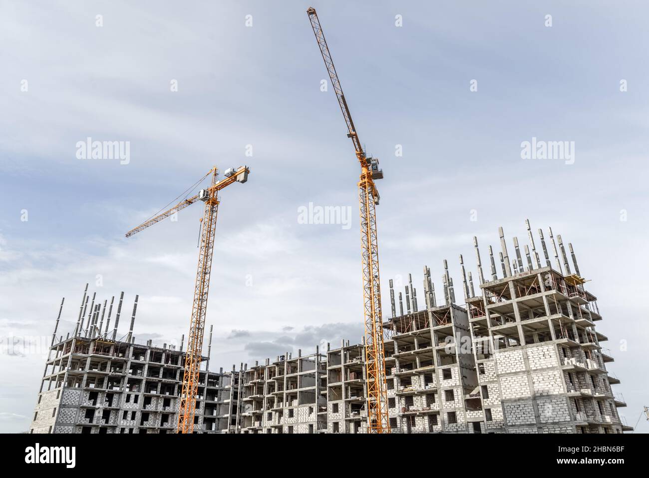 Construction of high-rise buildings Stock Photo
