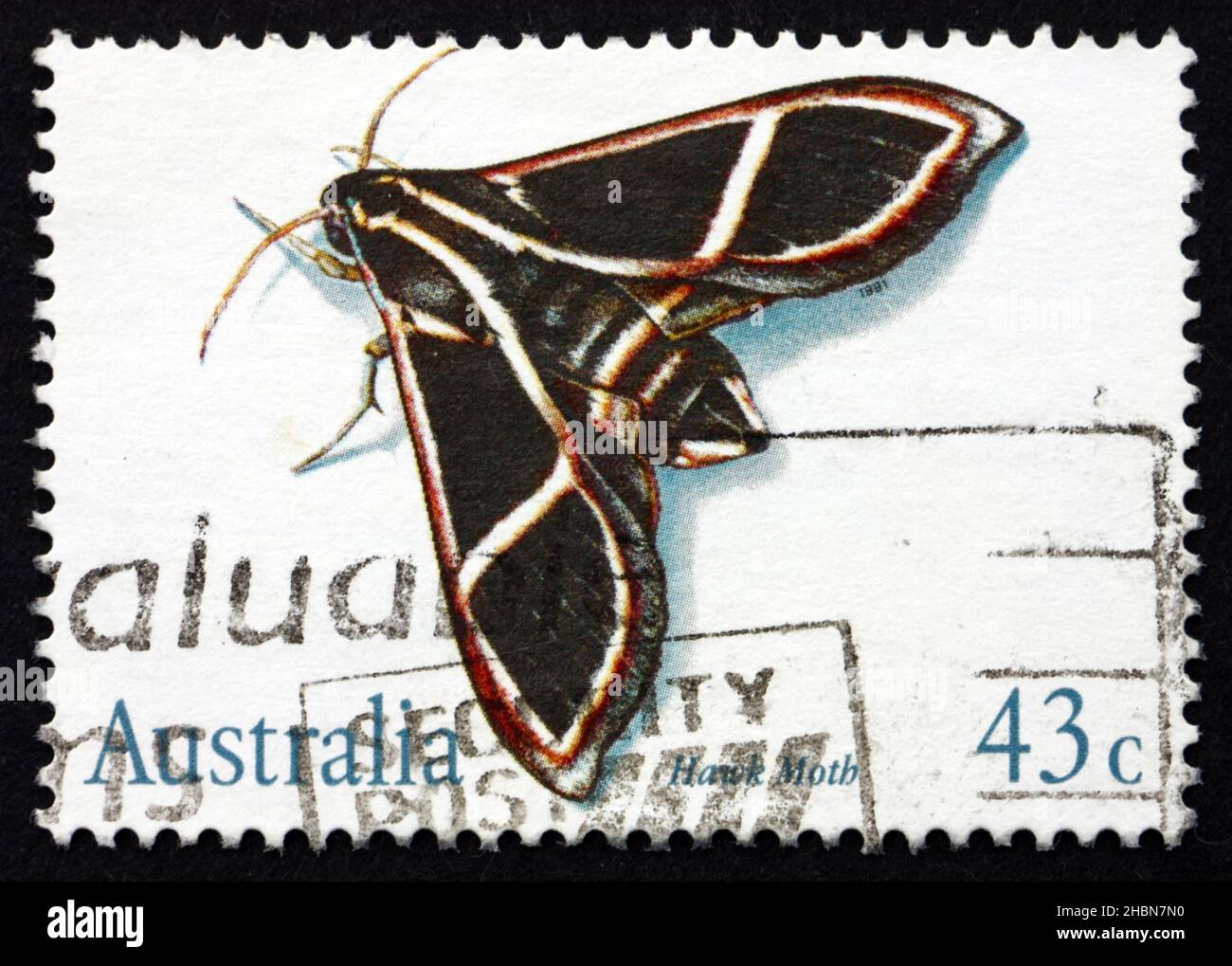 AUSTRALIA - CIRCA 1991: a stamp printed in the Australia shows Hawk ...