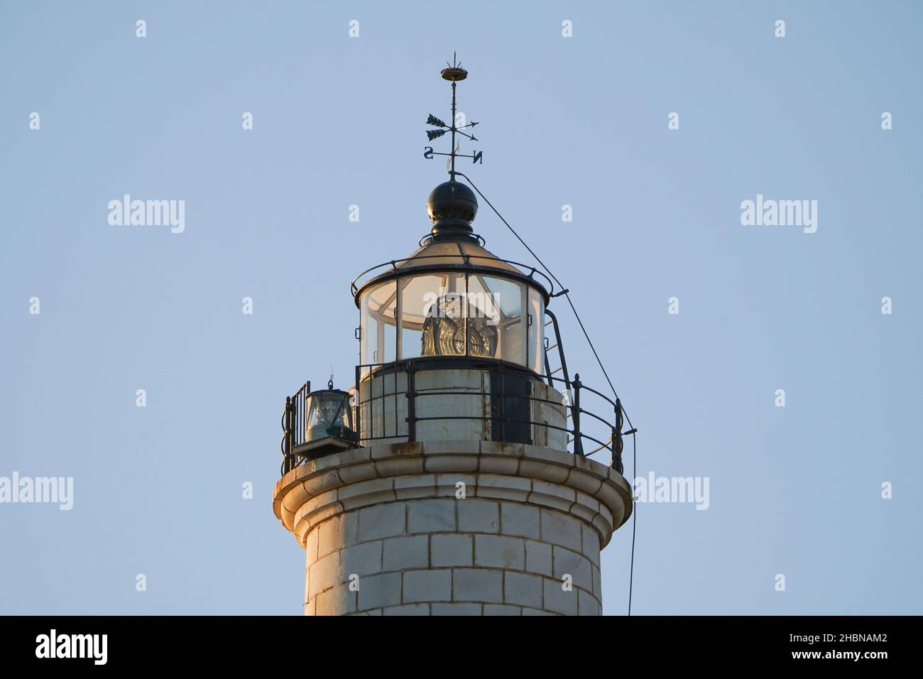 Close up of lighthouse at El Faro, Faro de Calaburras, Mijas Costa, Spain. Stock Photo