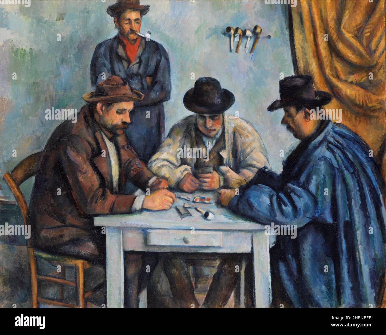 The Card Players (ca. 1890-1892) by Paul Cézanne. Stock Photo