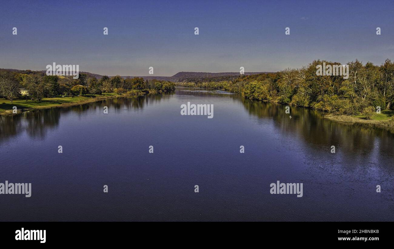 A beautiful view of the Susquehanna River in Duncannon, Pennsylvania Stock Photo
