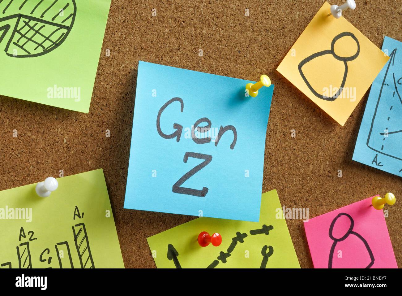 Generation or gen Z on the sticker and marketing data. Stock Photo
