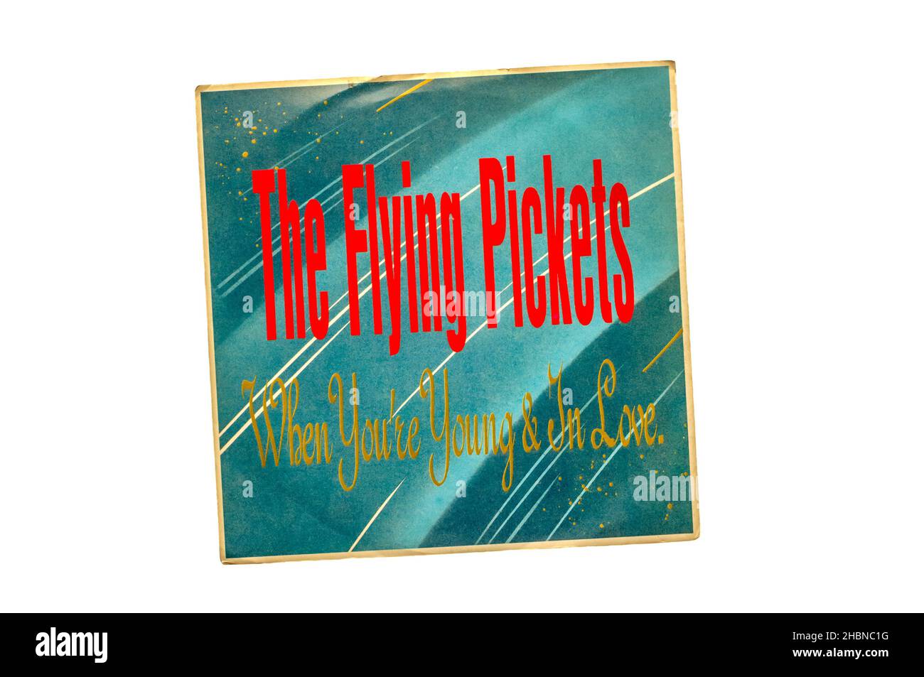 1984 7' single, When You're Young & In Love by The Flying Pickets. Stock Photo