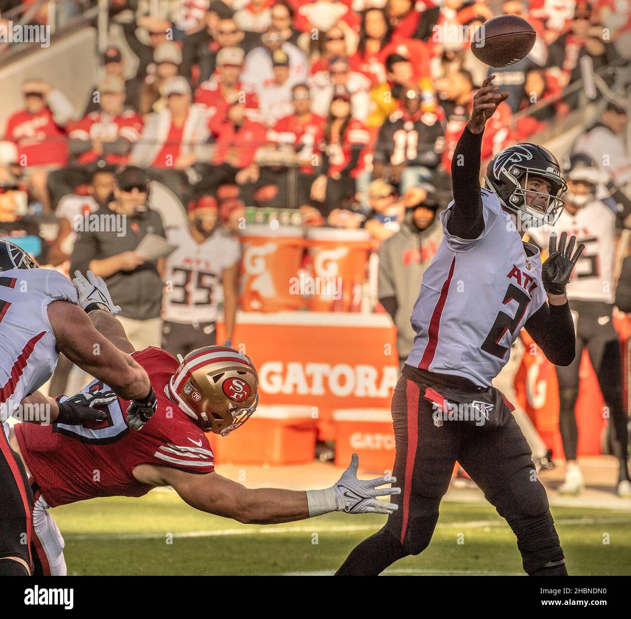 San Francisco 49ers defensive end Nick Bosa (97) during warmups before the  start of the game against the Minnesota Vikings in San Francisco, Sunday  November 28,, 2021. (Neville Guard/Image of Sport/Sipa USA