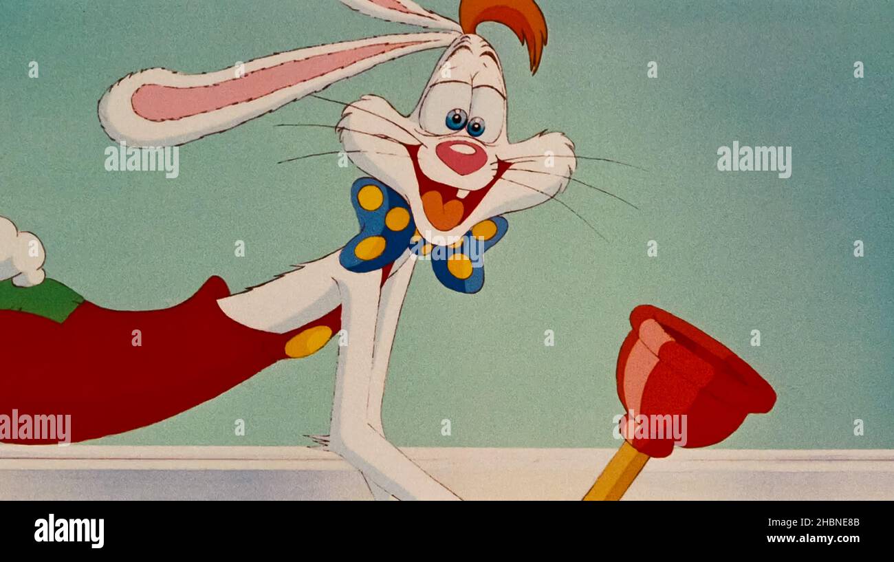 USA. Roger Rabbit in a scene from the (C)Buena Vista Pictures/Touchstone  Pictures/ Warner Bros. movie : Who Framed Roger Rabbit (1988) . Plot: A  toon-hating detective is a cartoon rabbit's only hope