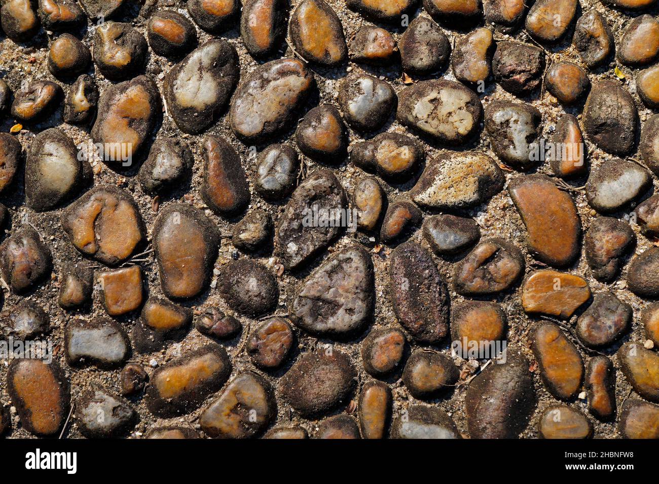 Pebble texture floor background, Brazil Stock Photo