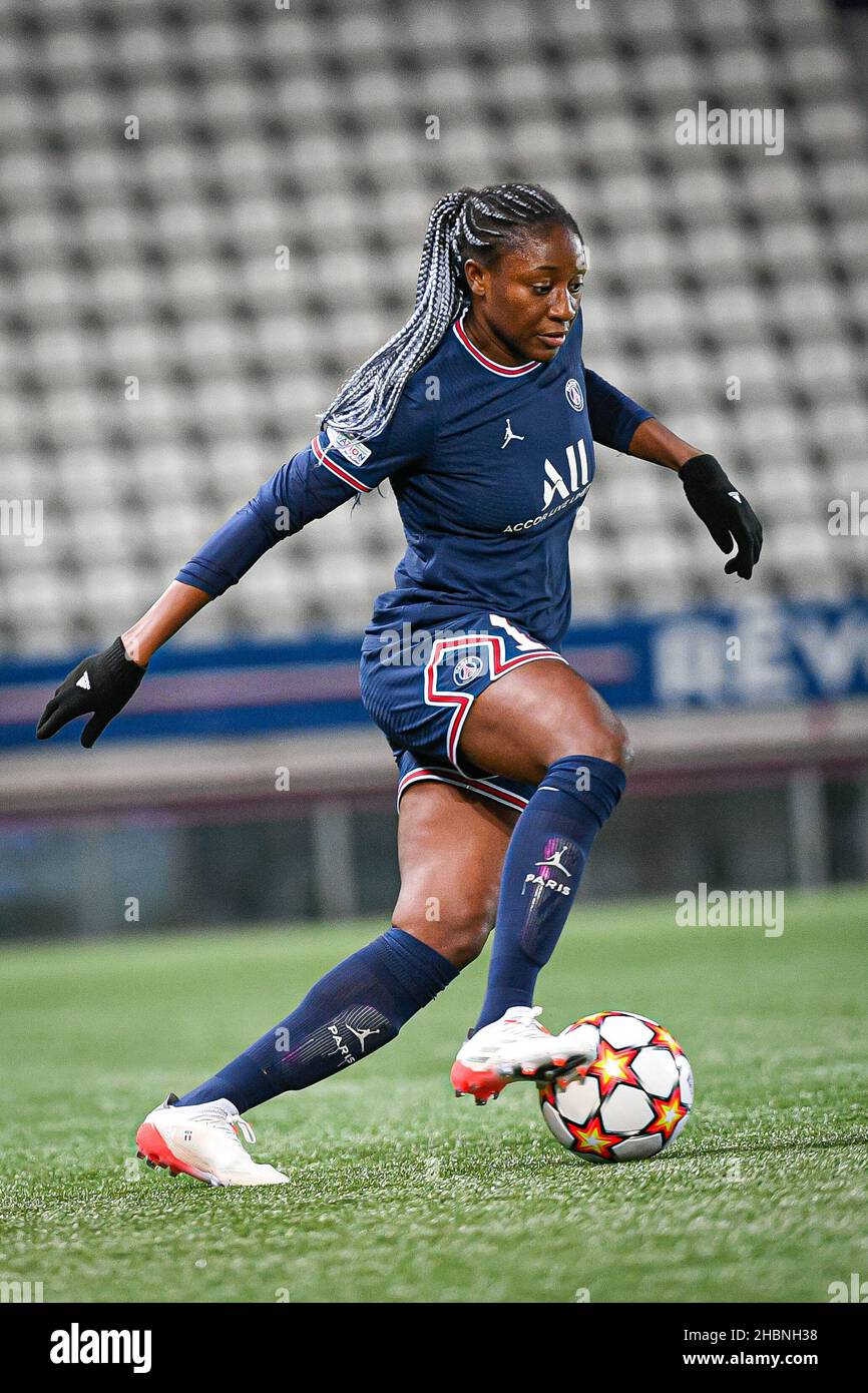 Kadidiatou Diani of PSG during the UEFA Women's Champions League, Group B  football match between Paris Saint-Germain and Breidablik UBK on December  16, 2021 at Jean Bouin stadium in Paris, France -