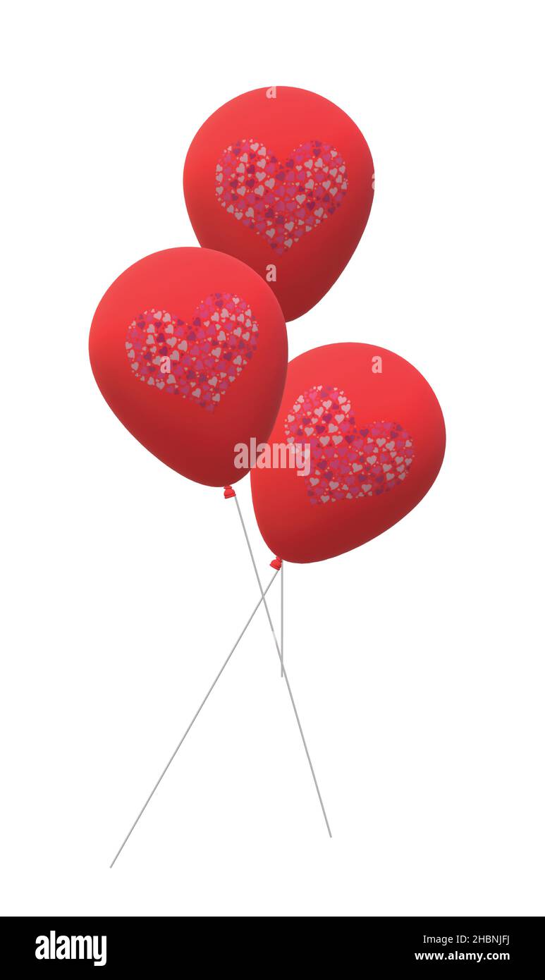 Red Hearts Balloons Stock Vector Image & Art - Alamy