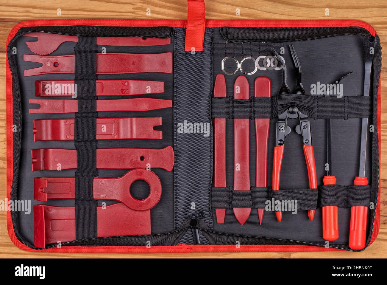 A toolkit of special tools for disassembling vehicle interiors Stock