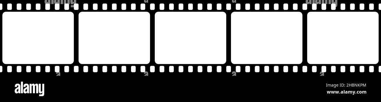 Film strips collection. Old retro cinema movie strip. Vector illustration. Video recording. Stock Vector