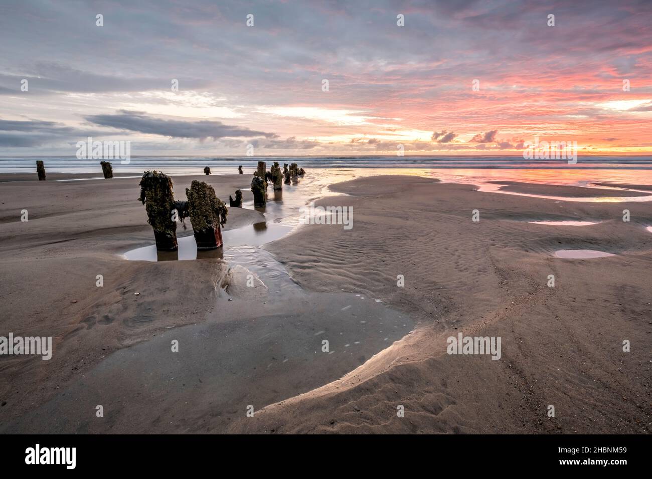 Sandsend just north of Whitby on the North Yorkshire Coast Stock Photo