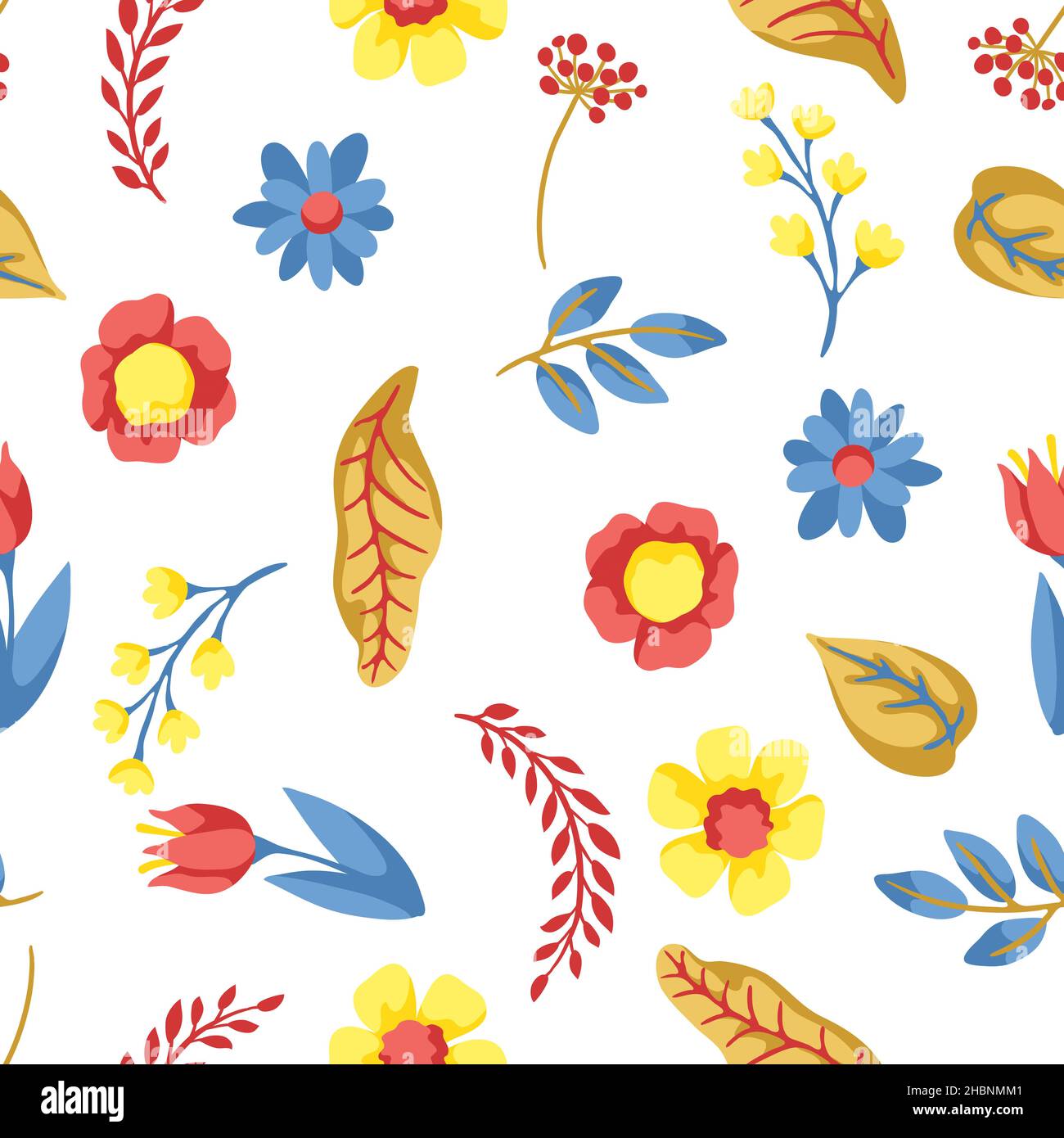 Seamless pattern with spring flowers. Beautiful decorative natural ...