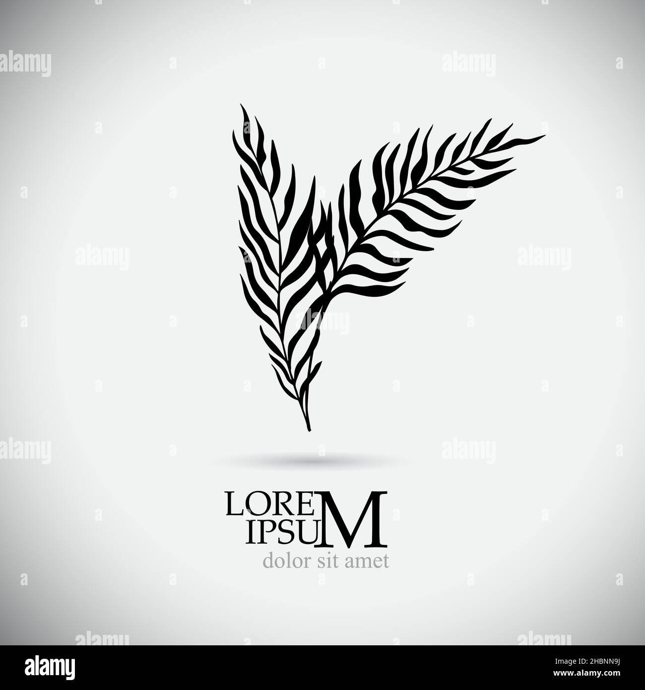 Logo palm branch. Vector illustration Stock Vector
