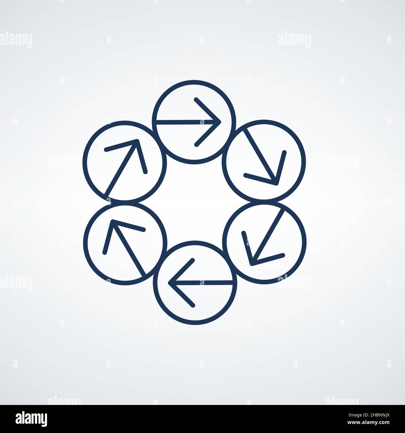 circle arrows infographic template with 6 options. Can be used for ...