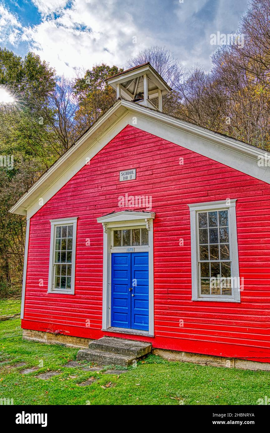 The 1878 one room Schoolhouse No. 8 in Frederickstown, Ohio Stock Photo