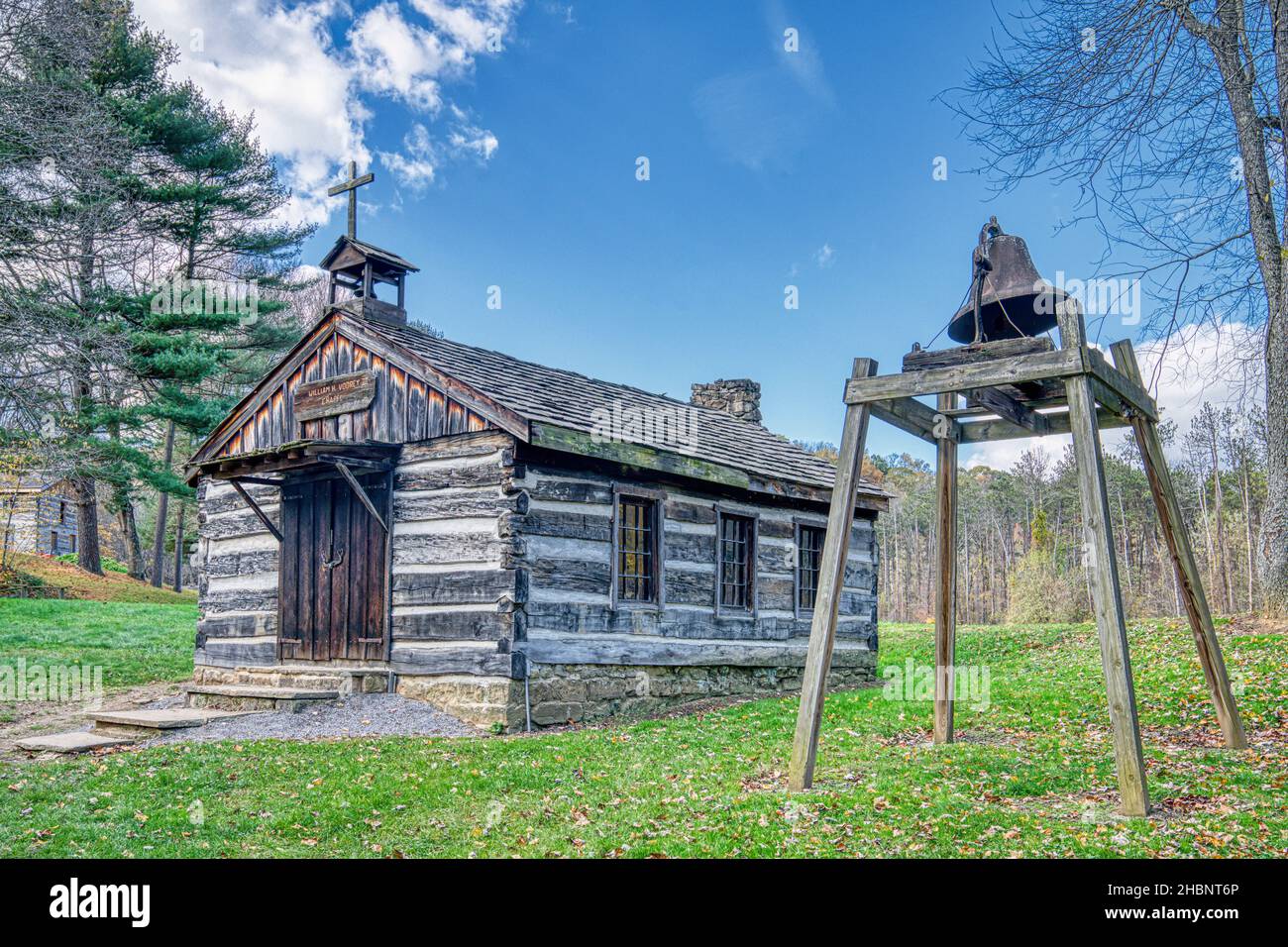 The historic Vodrey Chapel in the Pioneer Village at Beaver Creek State