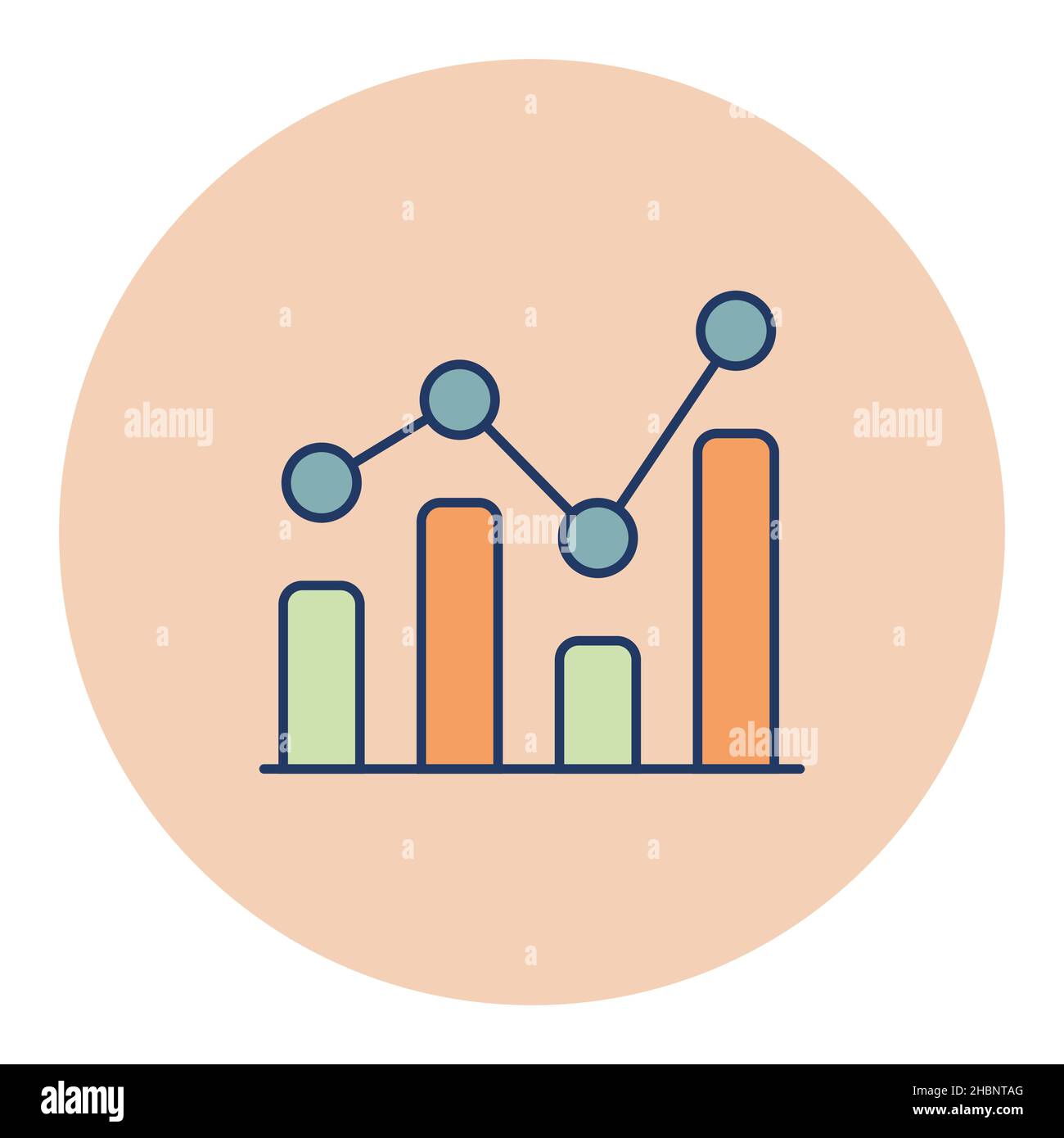 Graph in trendy outline flat icon. Finances sign. Graph symbol for your ...