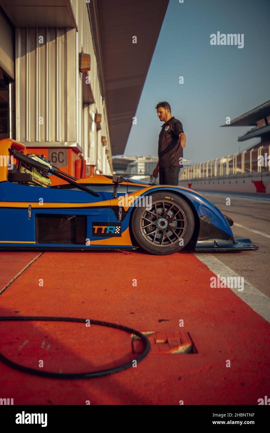 Arabic Car Racing DUBAI, UNITED ARAB EMIRATES - Oct 22, 2021: A vertical shot of a race ...