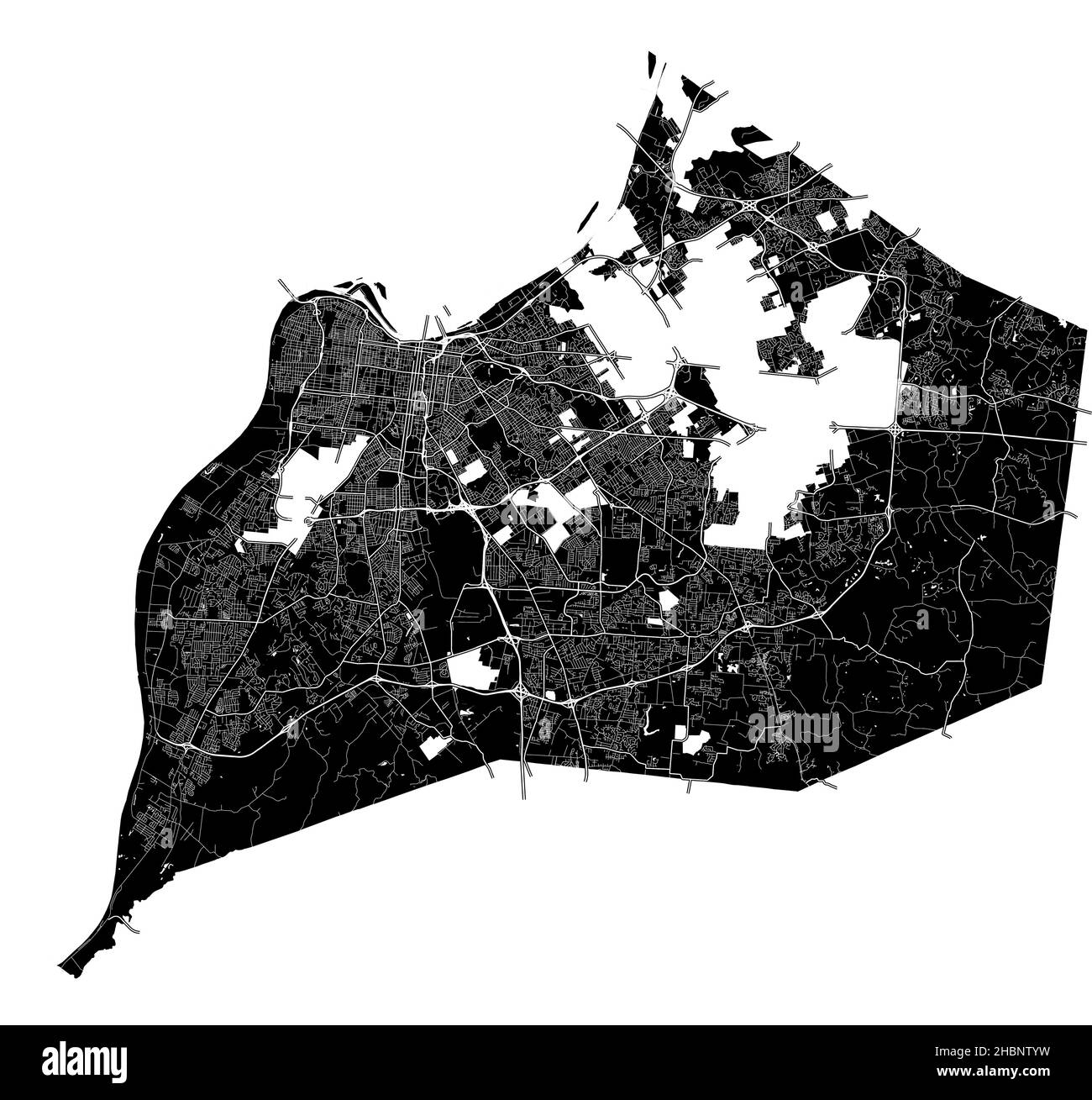 Louisville Kentucky United States - Louisville Kentucky United States High Resolution Vector Map With City Boundaries And Editable Paths The City Map Was Drawn With White Areas And 2HBNTYW